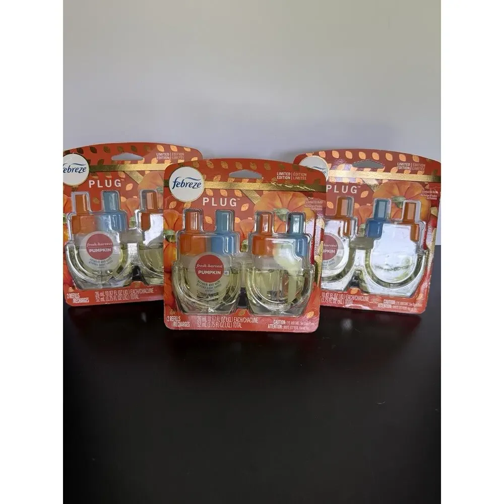 Febreze Plug in PUMPKIN PATCH Scented Oil Refill Limited Edition New 6 Refills